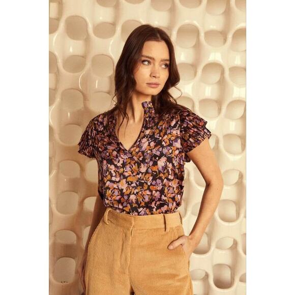 Caballero Women’s Medium Ruffle Sleeve Top - Picture 1 of 7